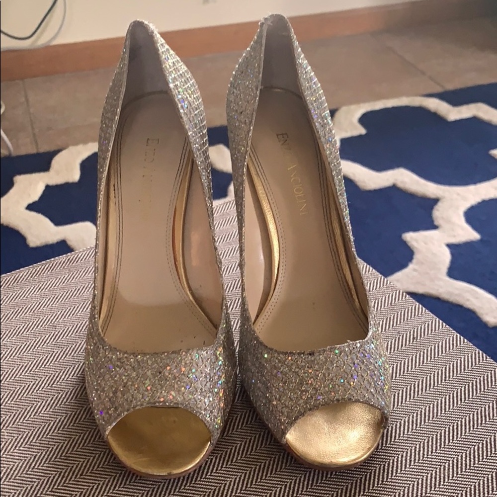Enzo Angiolini sparkling crystal heels 7.5